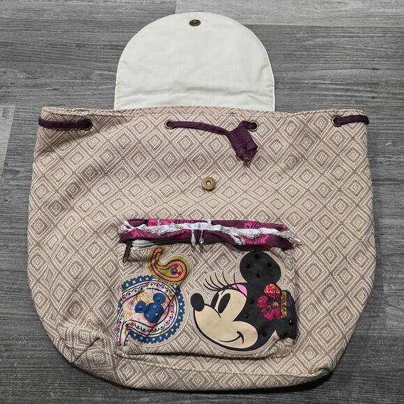 Walt Disney Parks Minnie Mouse Drawstring Beaded Shoulder Bag - Picture 2 of 8